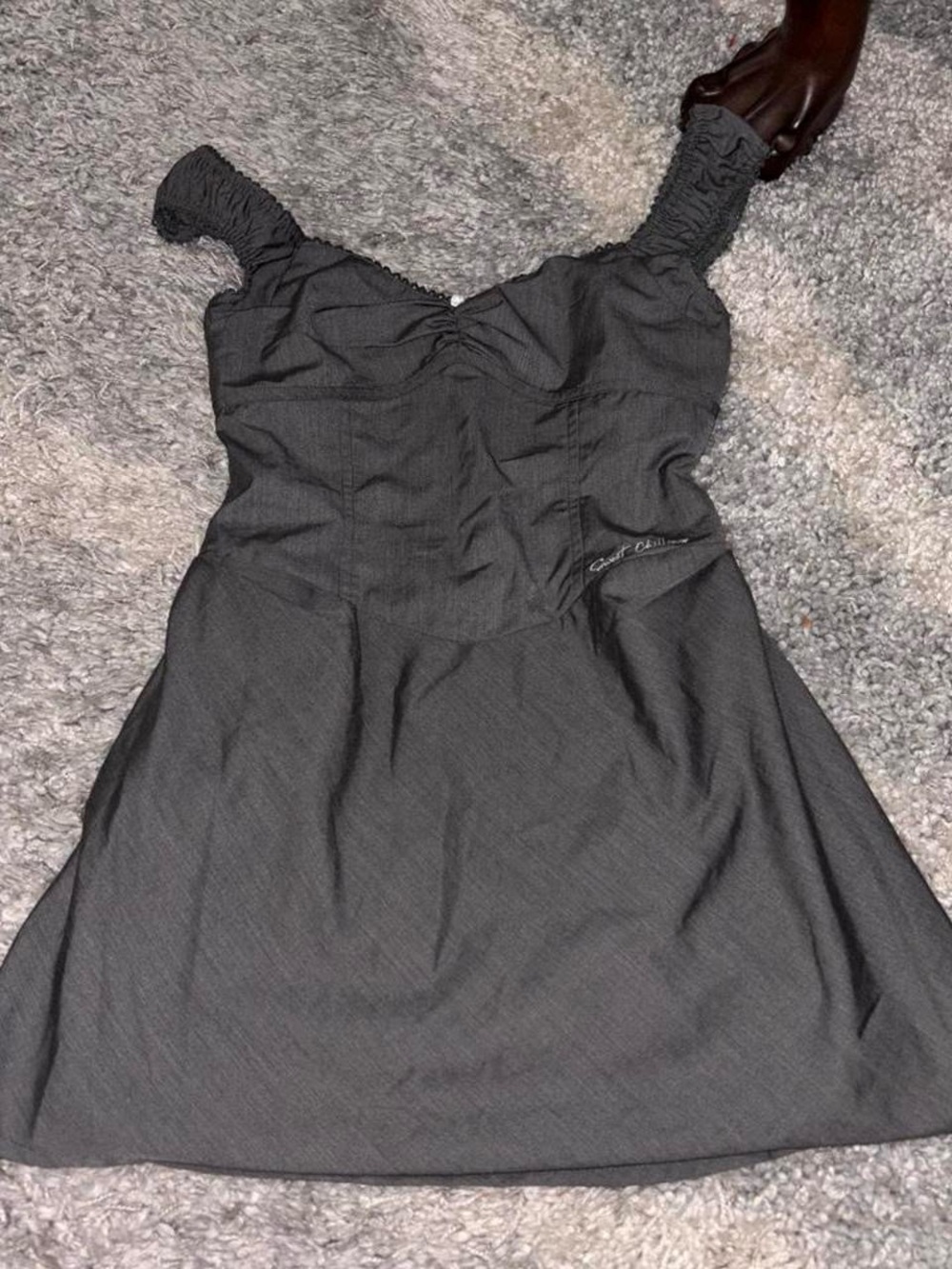 Sweet Chilling Classic Grey Sleeveless Summer Dress